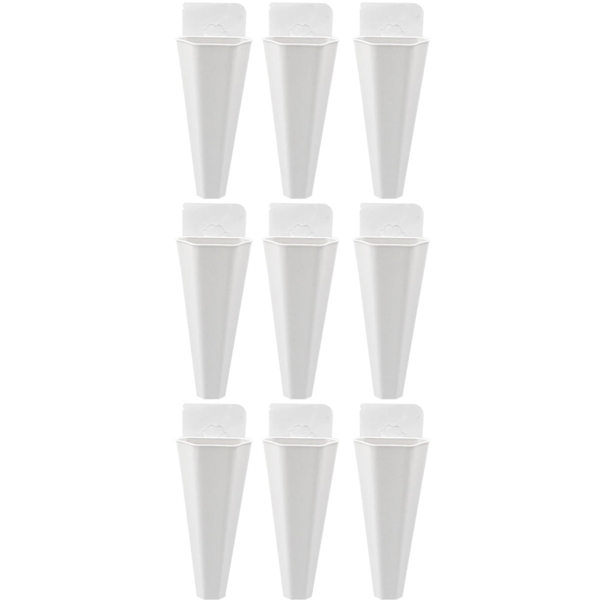 Yardwe Hanging Flower Pot 9Pcs Set White Plastic Wall Planters for Indoor and Outdoor Garden Decor Hydroponic and Trailing Compatible