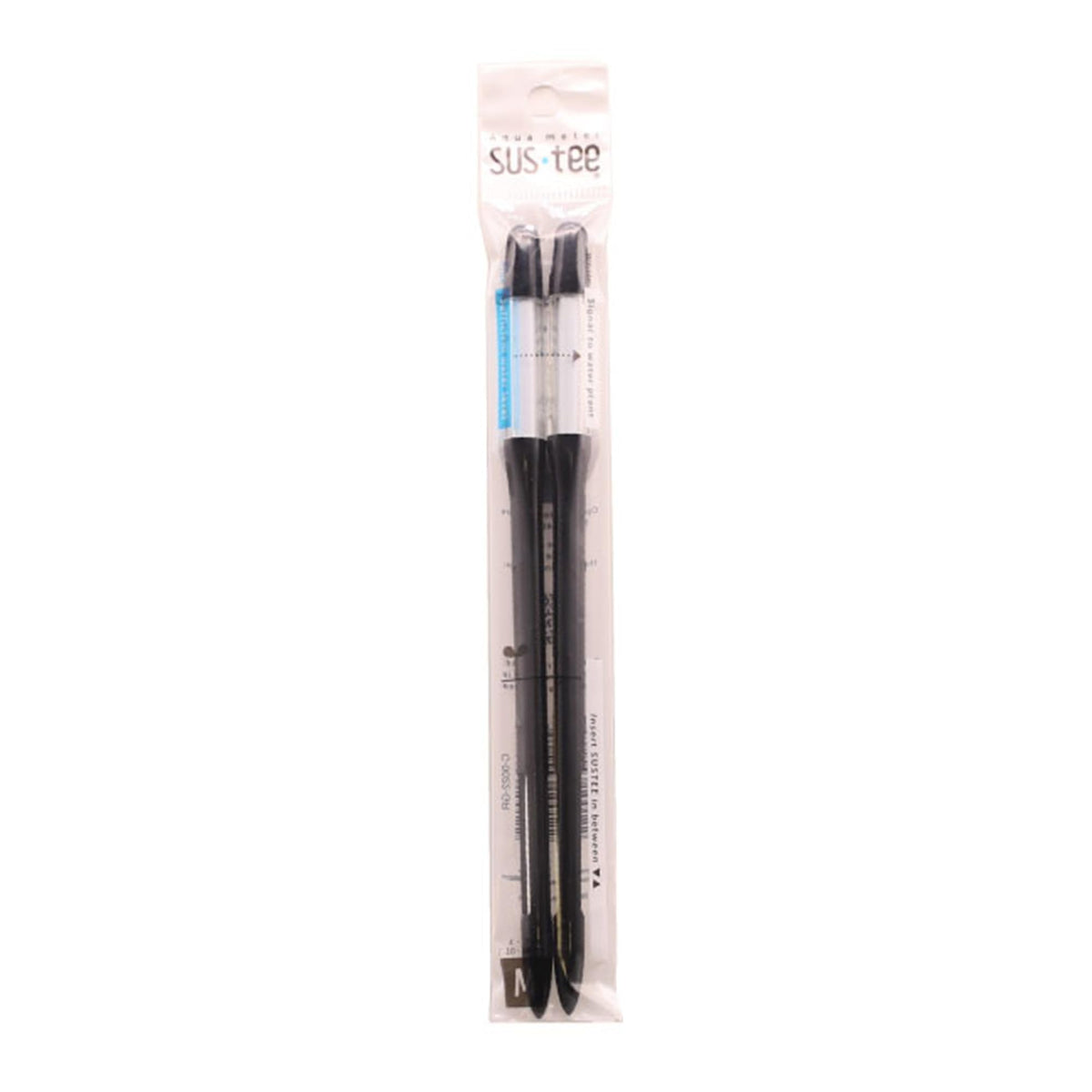 Sustee Aquameter - Medium - Black - Bundle of 2 - Leave-in Soil Moisture Meter for Potted Plants - Plant Water Sensor - Refillable