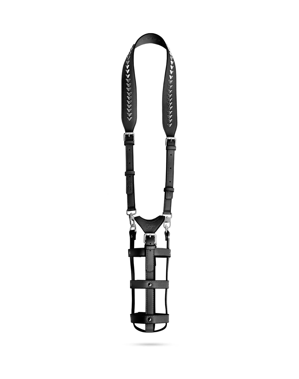 Bougie Sling Water Bottle Carrier, 38-inches Length, Vegan Leather, Black, Kitchen Décor