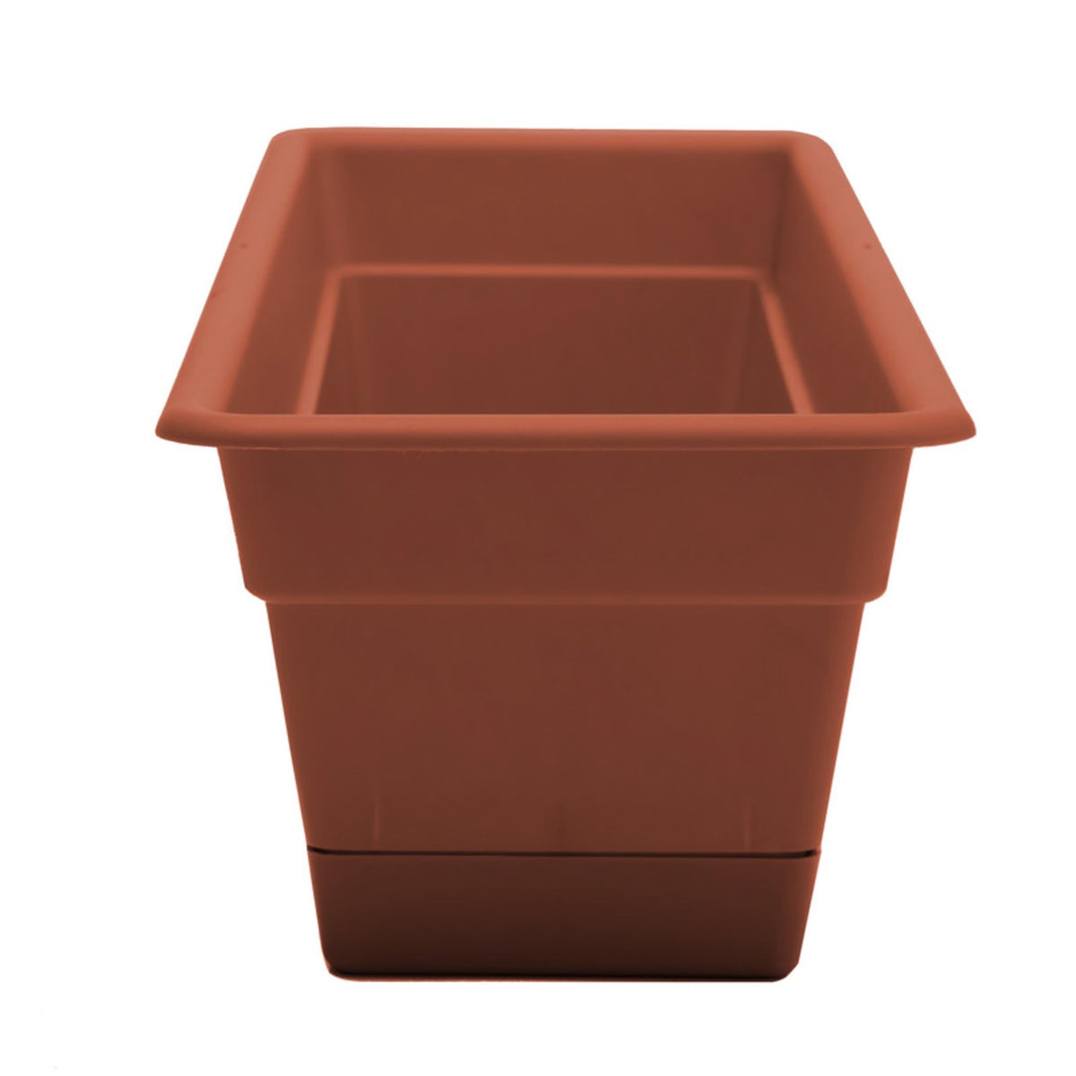 Bloem Dura Cotta Window Box Planter: 24" - Terra Cotta - with Tray, Weatherproof Resin Box, Removable Tray for Indoor & Outdoor Use, Gardening, 3 Gallon Capacity