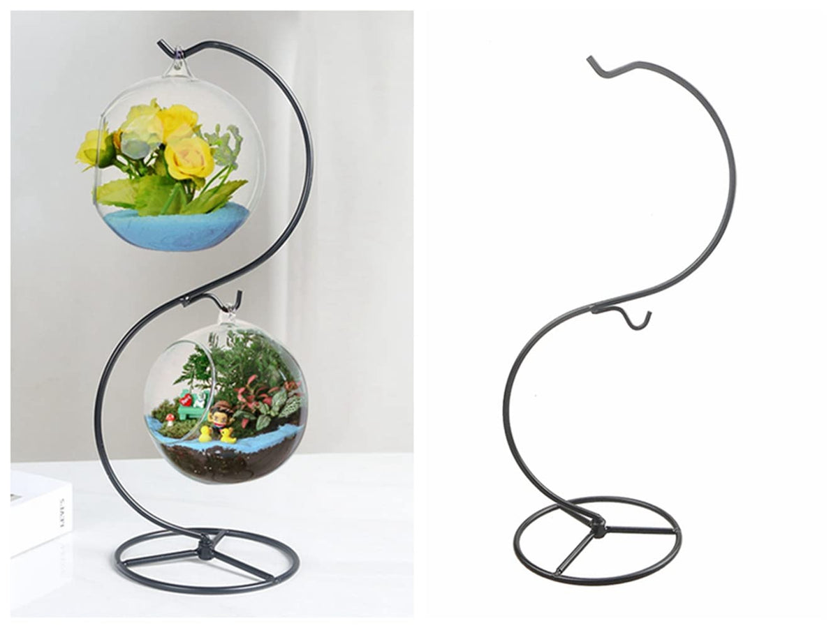YY YEARCHY Ornament Display Stand Iron Pothook Stand for Hanging Globe Air Plant Terrarium, Witch Ball, Christmas Ornament and Home Wedding Decoration(13.4*4.9", 2PCS)