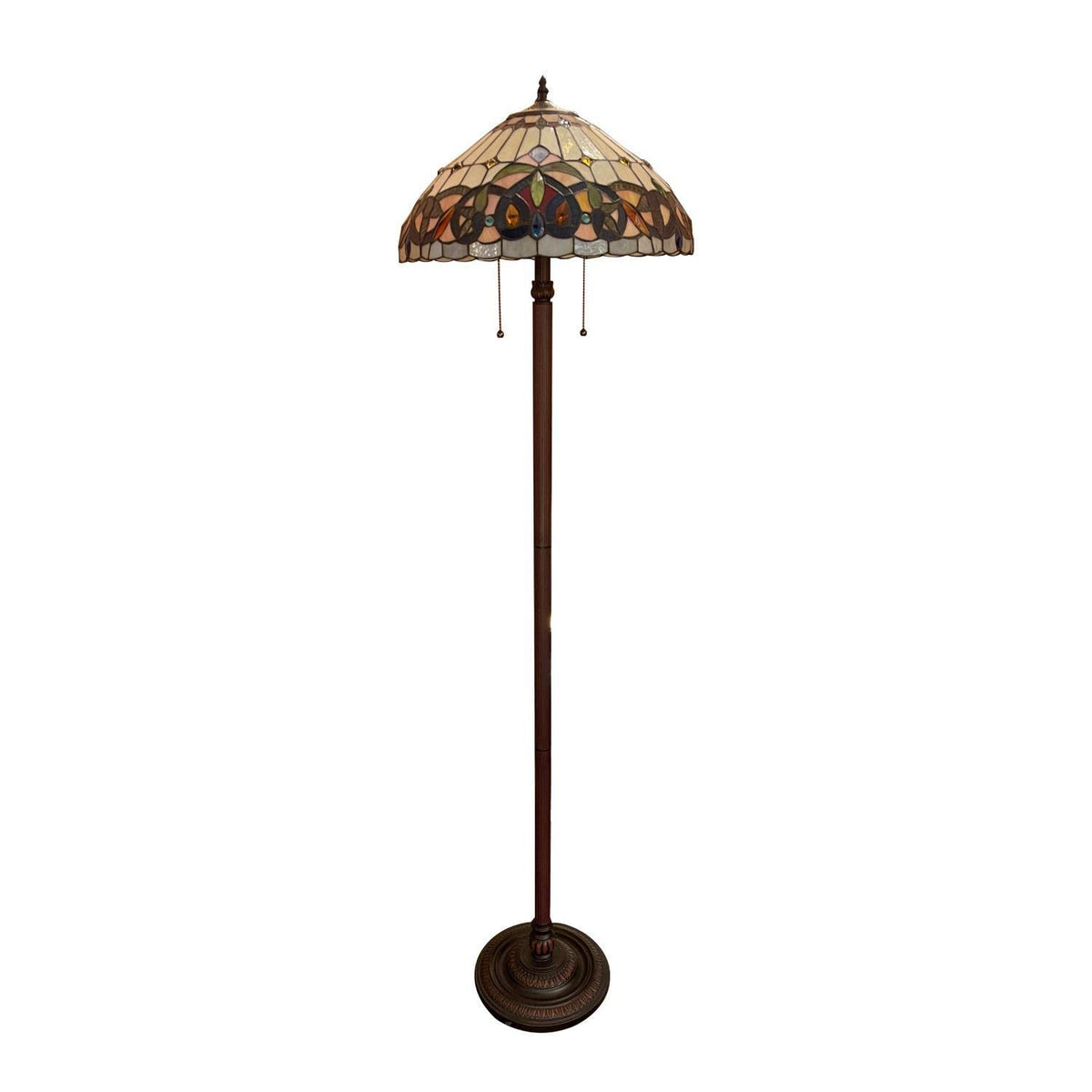 Chloe Lighting 2 Light Floor Lamp, Victorian Tiffany-Style, Dark Bronze, Multicolor, 18in  Wide, Model CH3T353BV18-FL2