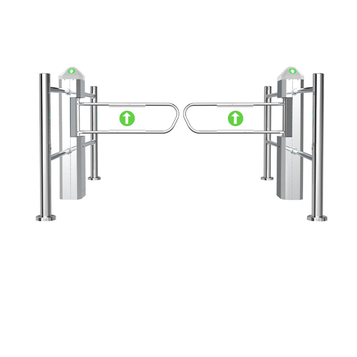 Automatic Public Entrance Turnstile with Infrared Detection Swing Gate with LED Indicators One-Way Access