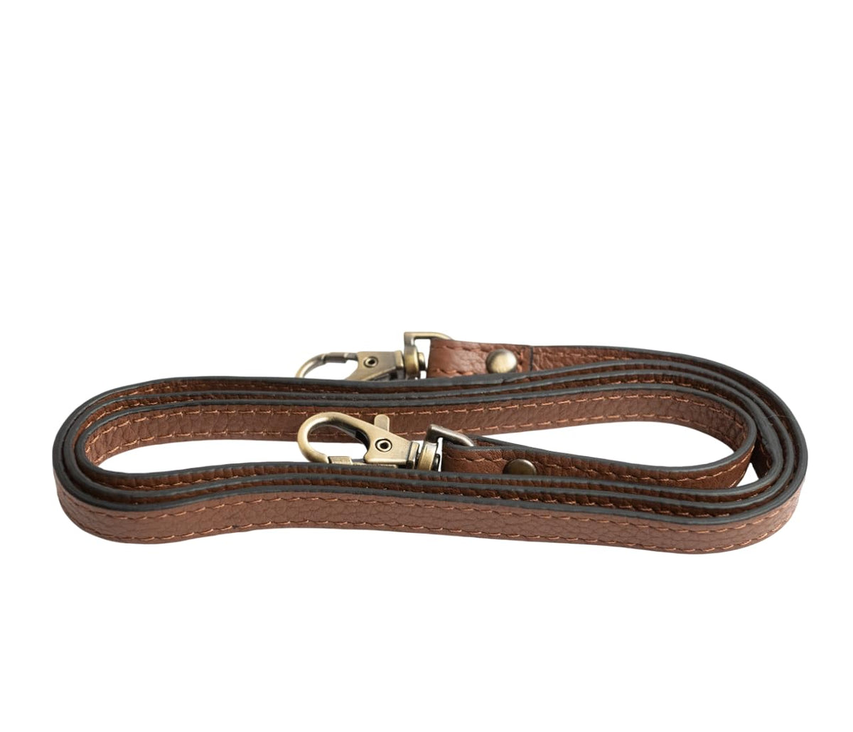DANEAULT Fun and Flirty Pebbled Crossbody/Clutch Strap – Interchangeable Leather Strap for Crossbody & Clutch Bags – Durable & Stylish – Women's Accessories - Chestnut