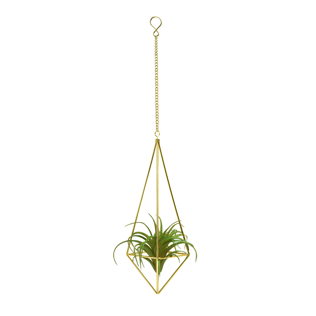 libproqia Air Plants Holders Hanging Airplants Hangers Himmeli Metal Wire 4Pcs Geometric Display Airfens Planter Frame 2 Sizes Tillandsia Holder with Chain and Hooks Decor for Home Office