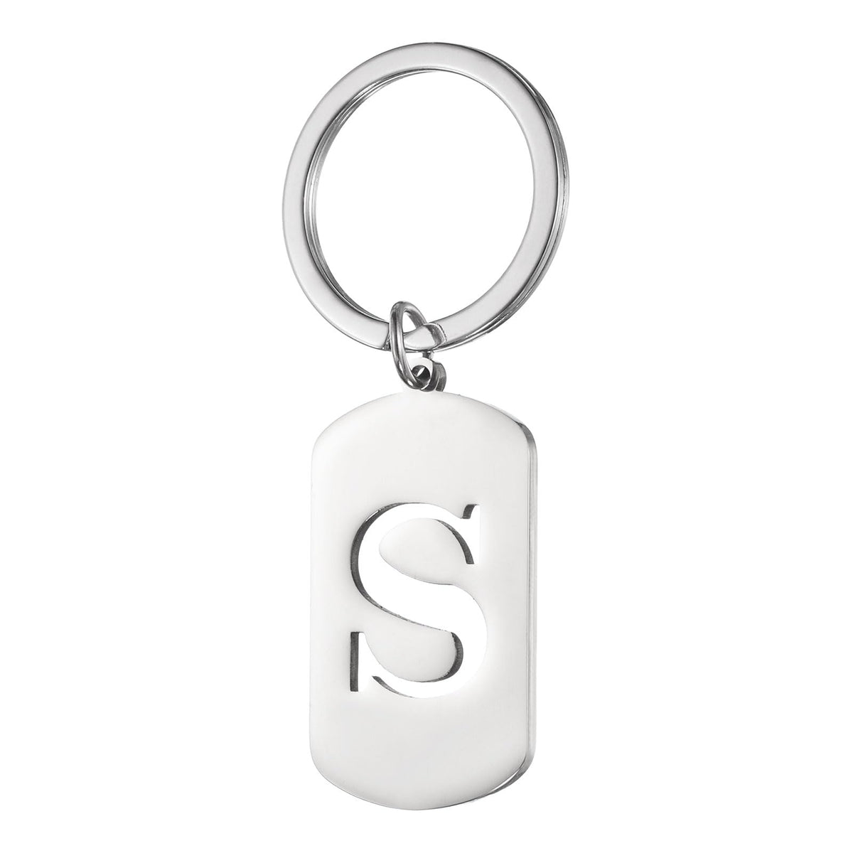 PATIKIL Initial Letter Key Chain, A-Z KeyChain DIY Pendant Key Ring A-Z Charm Alphabet Keyring Bag Backpack Decor for Keys Purse Party Gifts Favors, Silver (Letter S)
