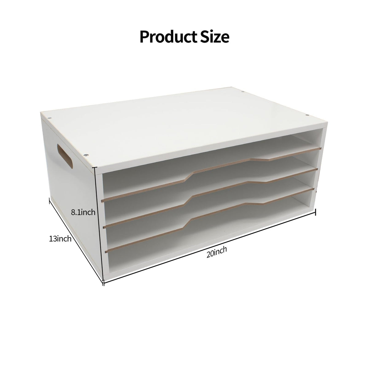 Timisea Construction Paper Organizer16 x13,Larger Size Wooden Literature Organizer,4Tier Desk File Organizer with Adjustable Shelves,Stackable Scrapbook Paper Storage Cube for Home Office Classroom