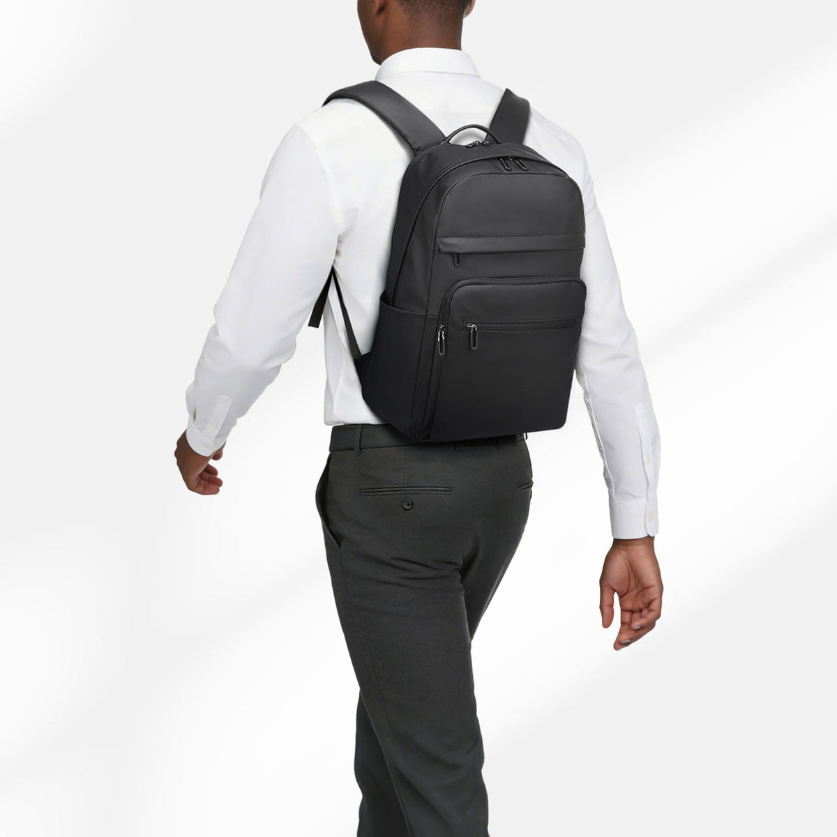 SUIKIHUM 16 Inch Laptop Backpack for Men, Business Work Backpack for Everyday Commute, Waterproof Travel Office Computer Bag, Black