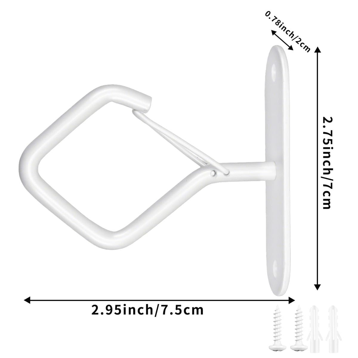 Emiluil 6 Pcs White Ceilling Hooks for Hanging Plants Holder with Safety Buckle,Ceiling Decor Hook Heavy Duty,Metal Plant Hanger Indoor&Outdoor.Hooks for Hanging Plants,Wind Chime,Bird Feeders