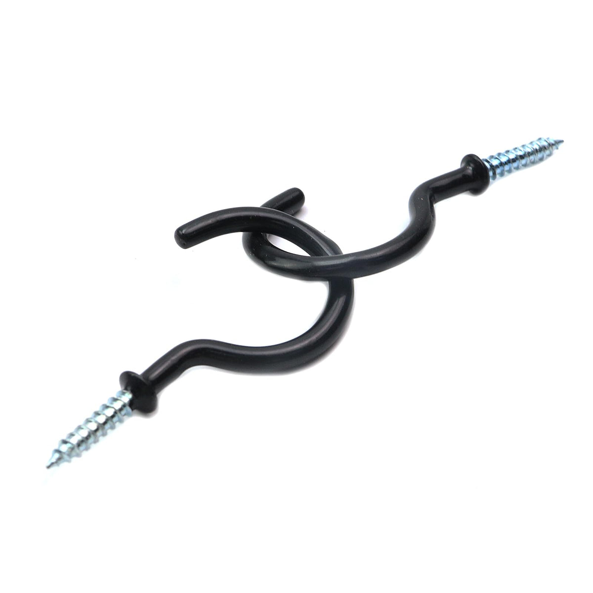 Xiaoyztan 50 Pcs Vinyl Coated Screw-in Hooks Iron Ceiling Hooks Multi-Purpose for Wall Hanging Plants Hanging Decoration or Tools Hanging (Black 2in)