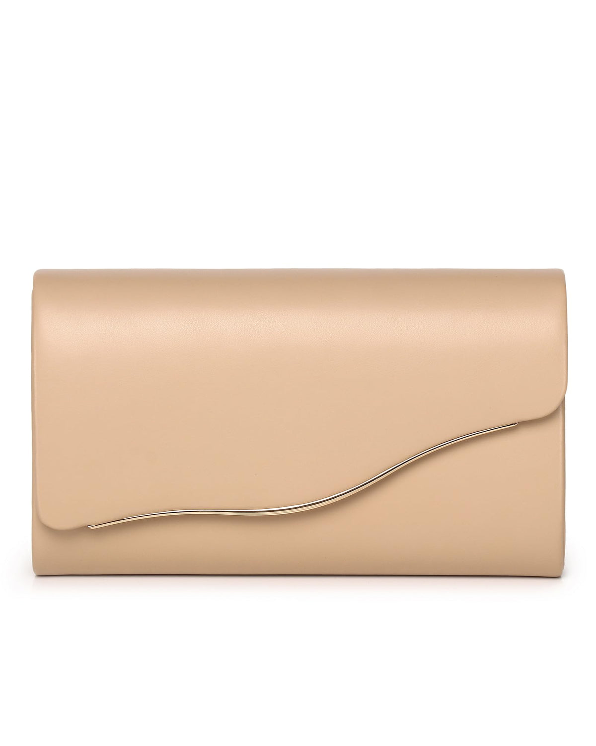 Labair Women Evening Bag Vegan Leather Envelope Clutch Purses Handbags for Wedding Party Formal. (Nude)