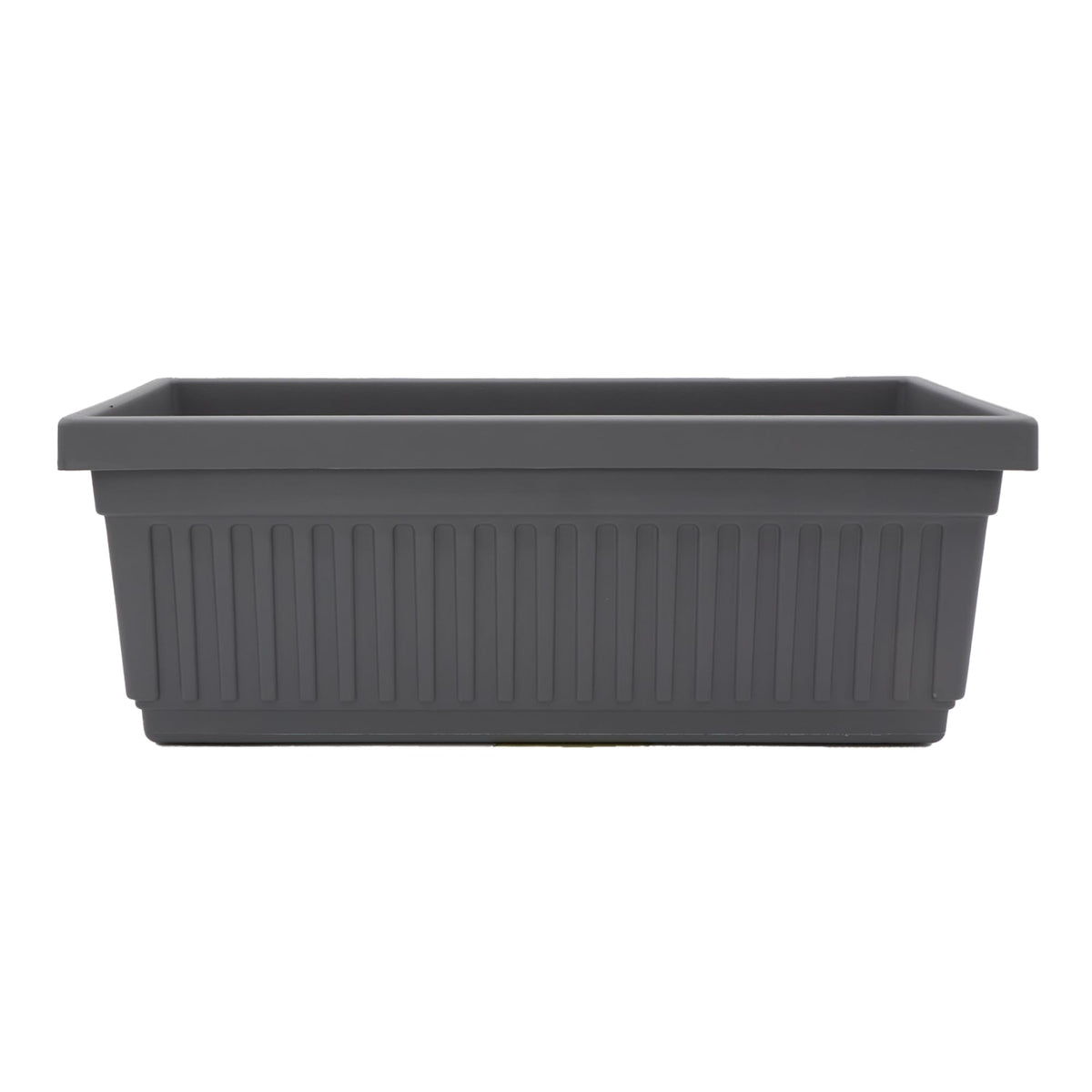 The HC Companies Venetian Window Planter Box w/Drain Plug - Long Planter Box for Windowsills, Balconies & More - Plastic Large Rectangular Planters for Herbs & Flowers (24" Warm Gray, Pack of 1)