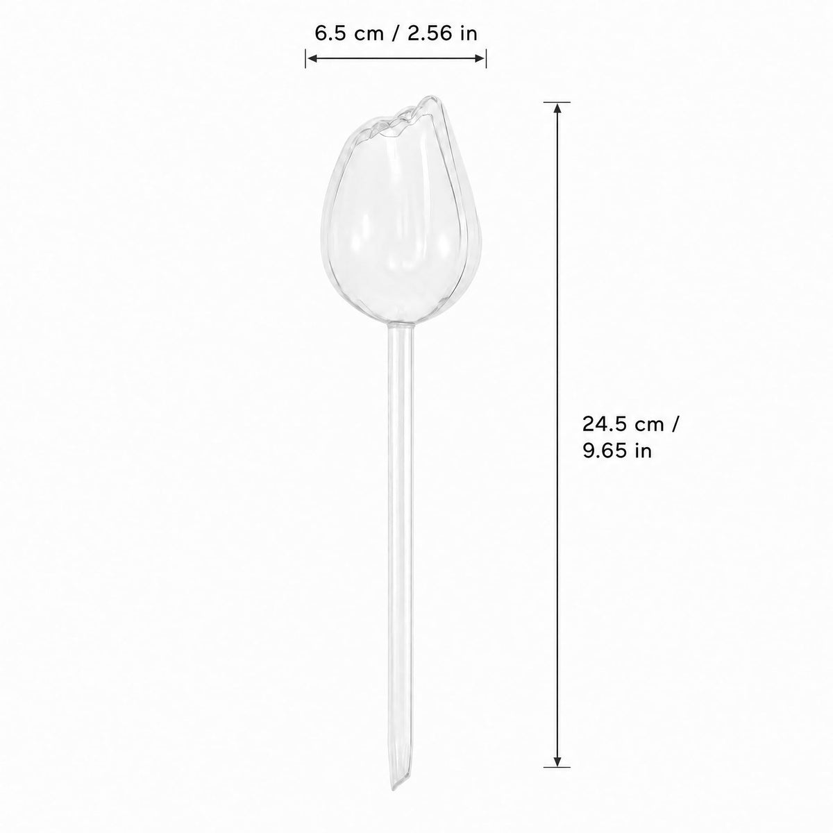 Kysren 3 Pcs Self Watering Globes for Indoor Plants - 9.6" Tulip Plant Watering Devices for Vacation, Shatterproof Clear Plastic Watering Bulbs