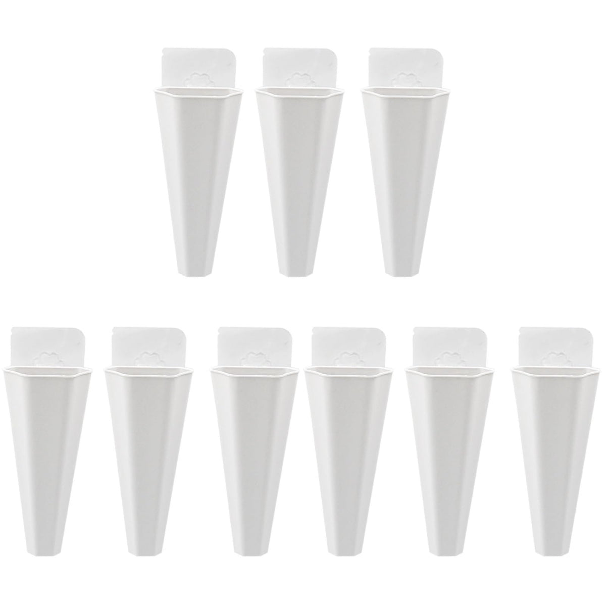 Yardwe Hanging Flower Pot 9Pcs Set White Plastic Wall Planters for Indoor and Outdoor Garden Decor Hydroponic and Trailing Compatible