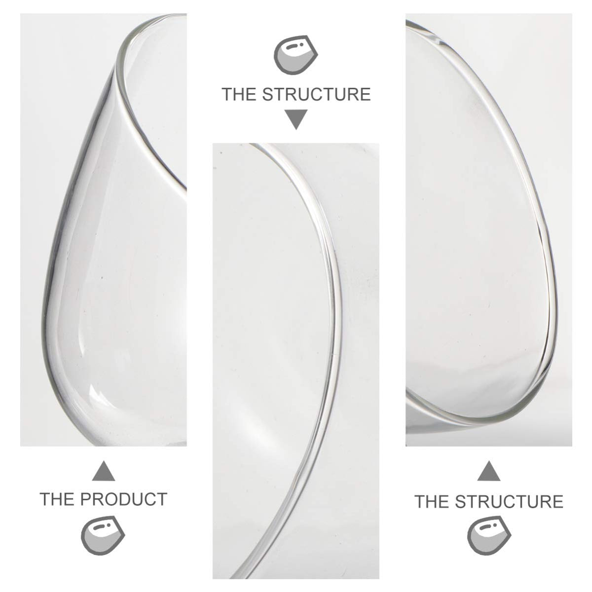 Cabilock Clear Slant Cut Bubble Bowl Glass Vase Bowl Round Globe Planter Terrarium Orb Candy Dish Fruit Jar Floral Container for Home Office Decor