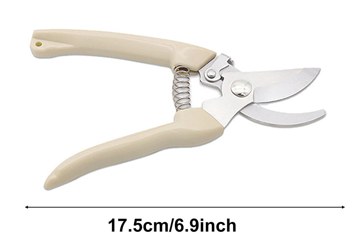 2PCS Garden Flower Shears Pruning Shears 6.9 inches Scissors Heavy Duty Plant Scissors for Cutting Flowers, Trimming Plants, Bonsai, Fruits Picking (White Handle 2pcs)