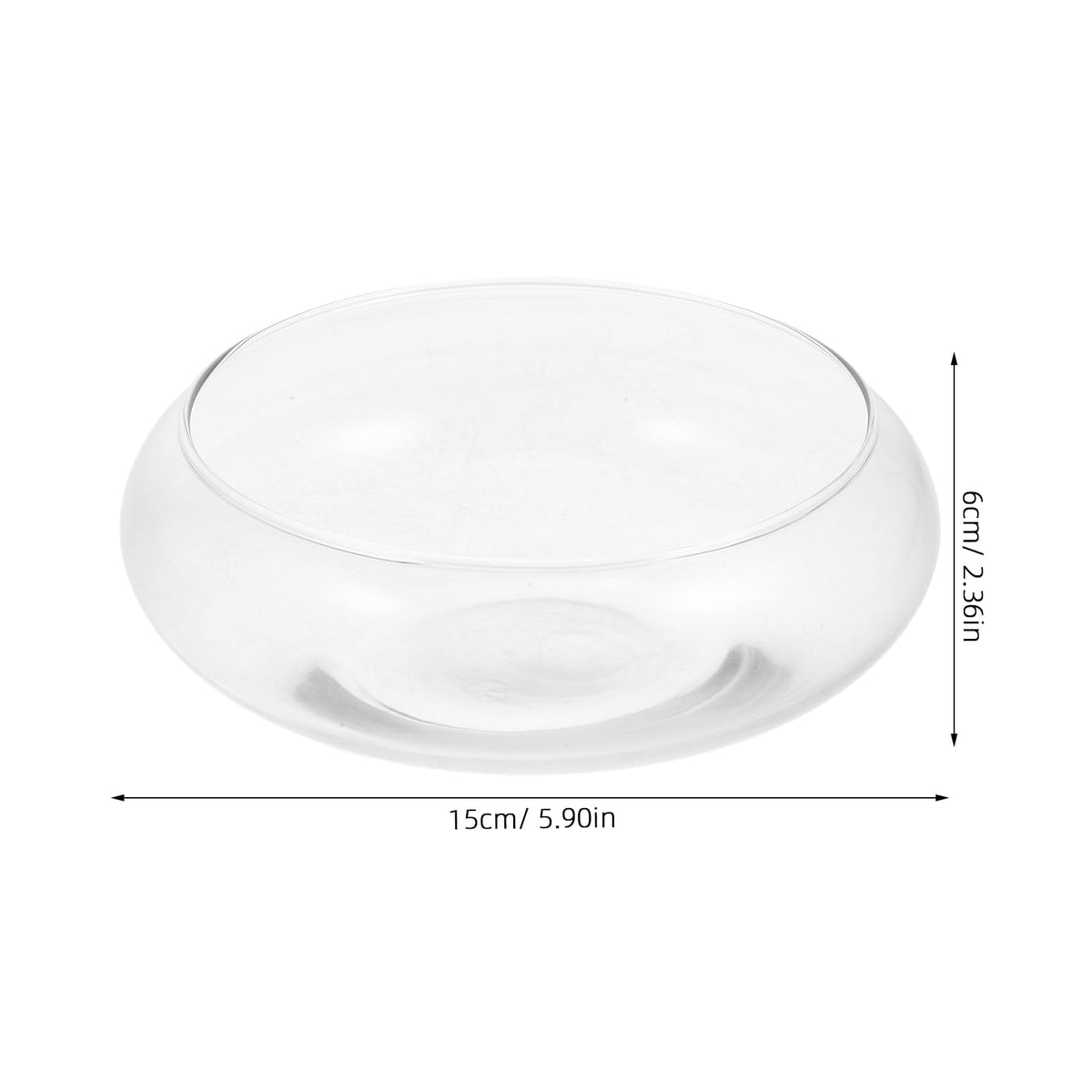 GANAZONO Clear Fish Bowl Vase Bubble Bowl Round Shallow Planter Glass Hydroponic Planter Floral Container for Table Centerpiece Wedding Event 15cm