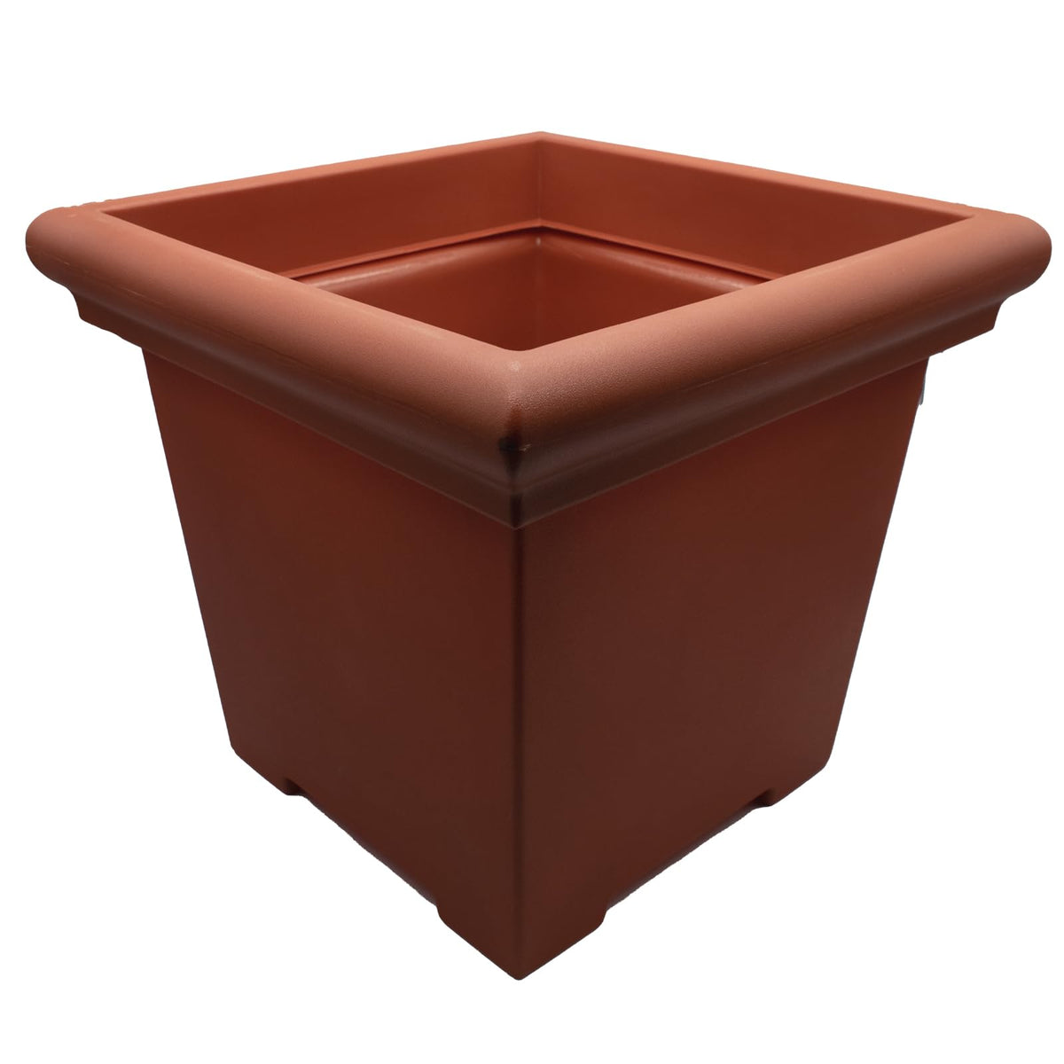 The HC Companies Terrazzo Square Plant Pot w/Drainage - Classic Planters for Outdoor Plants & Indoor Plants - Large UV-Resistant Plastic Pots for Plants (20”, Clay, Pack of 1)