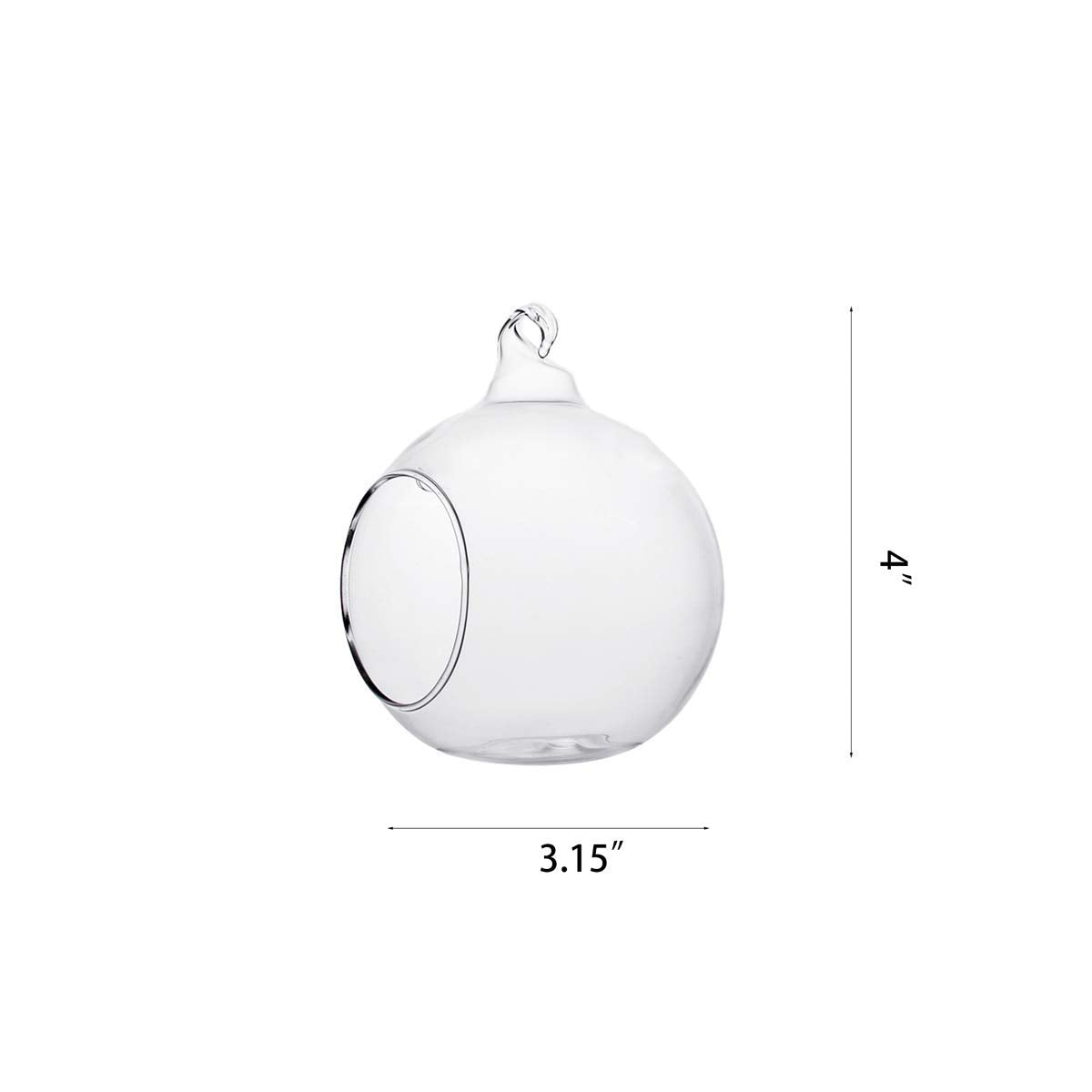 Ecosides Set of 100 Hanging Glass Orbs Hanging Glass Globe Terrariums Without 2 Side Hole for Candle Holder, TeaLight Holder Candlestick for Wedding Decor