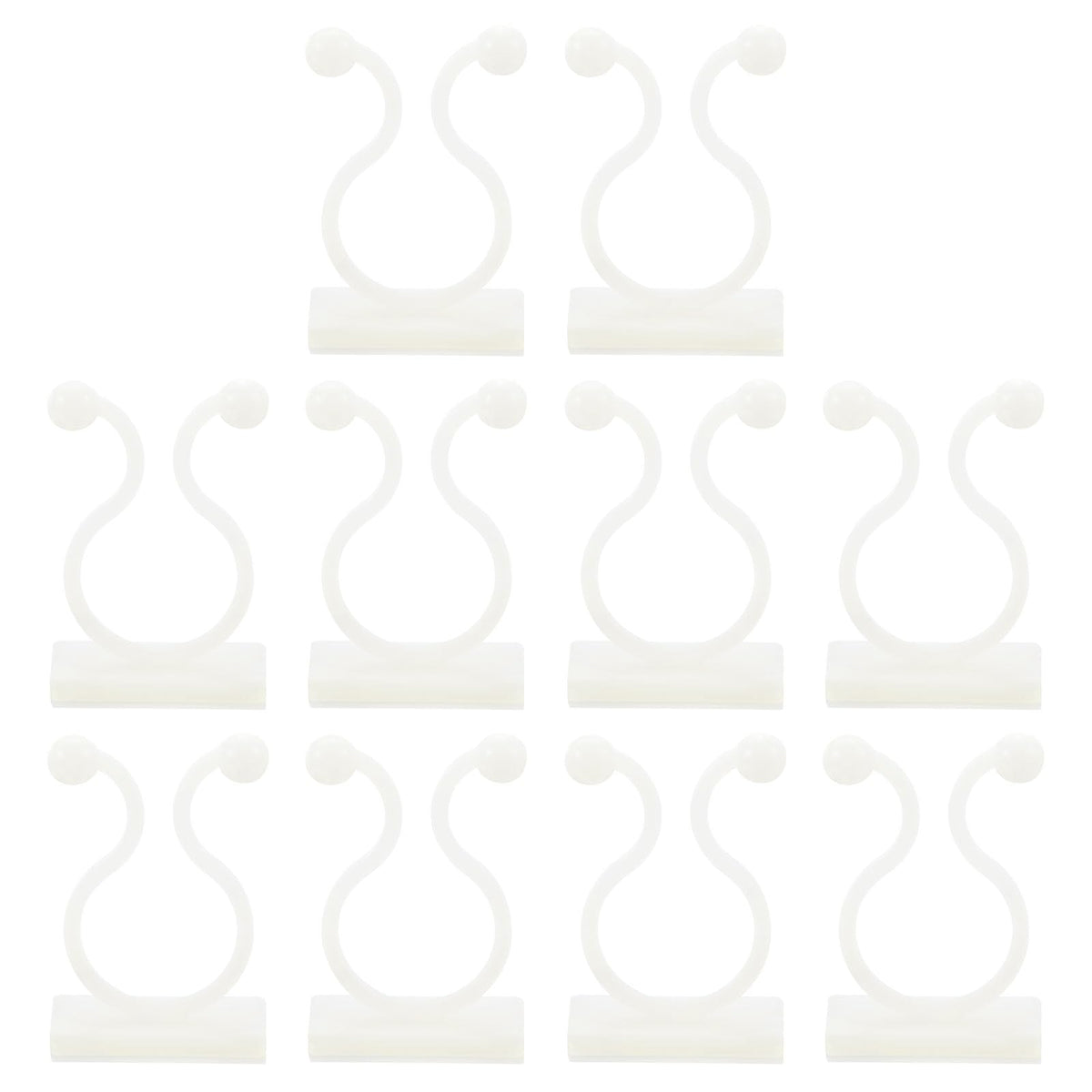 uxcell 100Pcs Plant Climbing Wall Fixture Clips, Plant Fixer Self-Adhesive Hooks Wire Fixing Supporting for Indoor Outdoor Decoration and Cable Wire Fixing (White, 19mm/0.75")