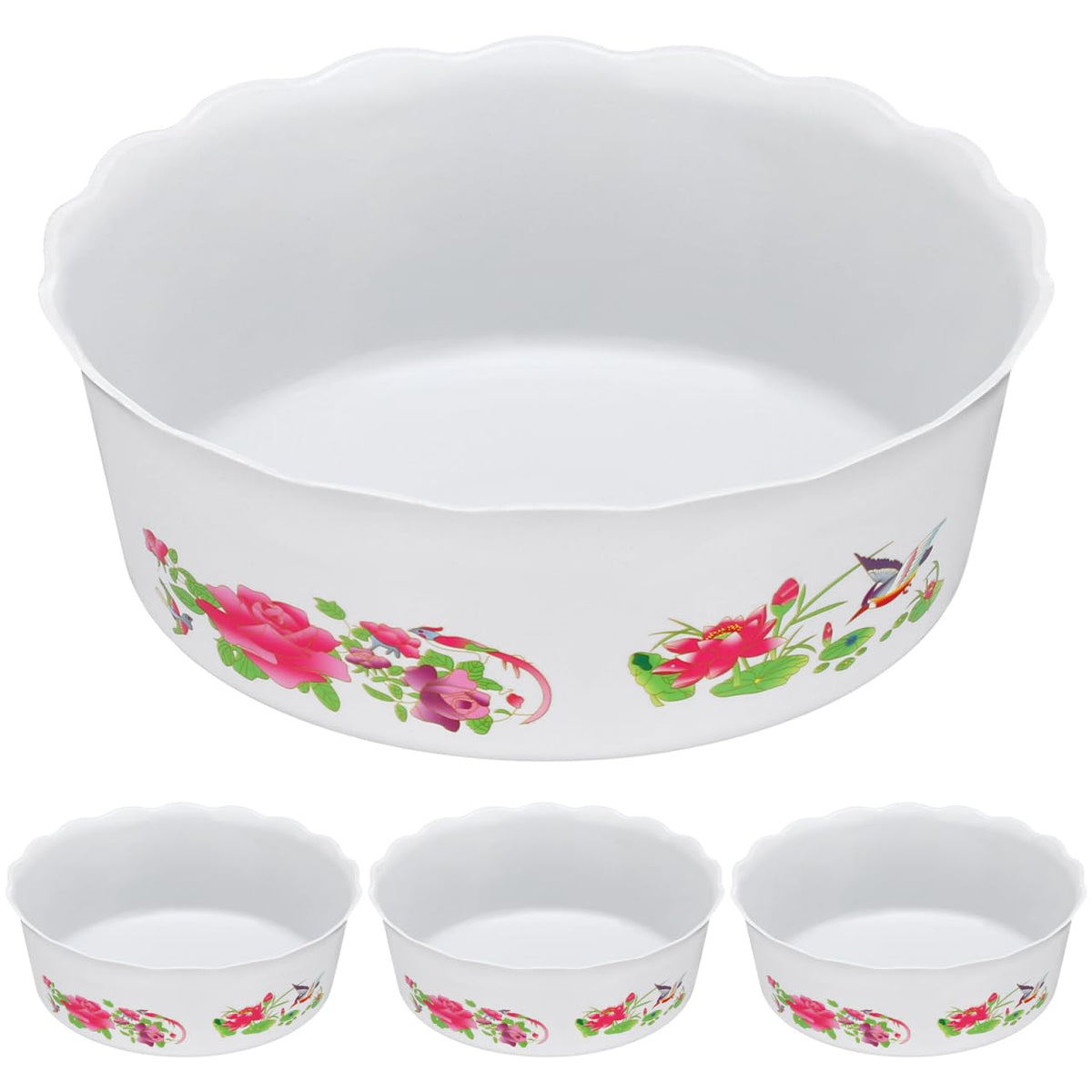 HANABASS 4pcs Lotus Flower Pot, Hydroponic Planter Water Lily Narcissus Planting Bowls Plastic Fish Bowl Shallow Flower Pot Daffodil Planter Succulent Holder Container