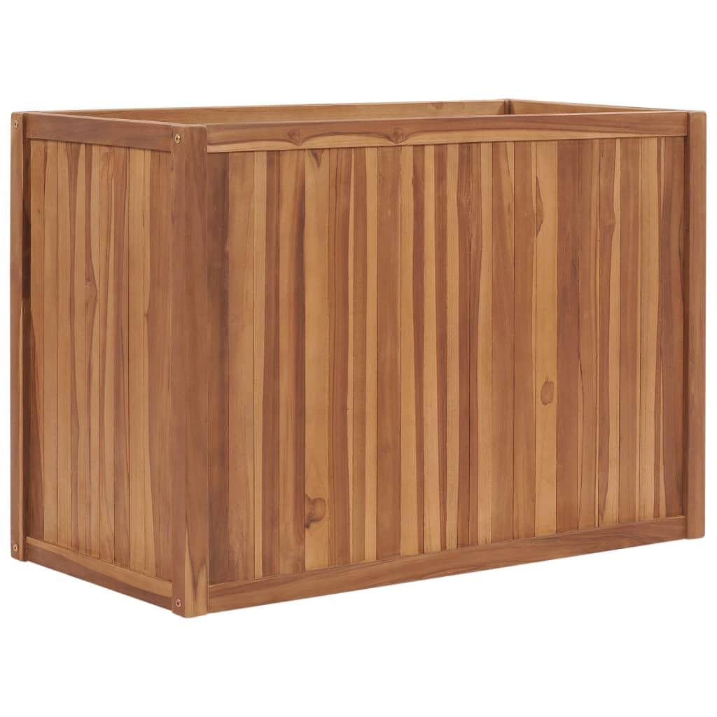 GFMGUEMV Solid Teak Wood Raised Bed Planter with Fine Sanded Water Based Finish for Indoor and Outdoor Use, 15.7x15.7x15.7 Inch Square Planter
