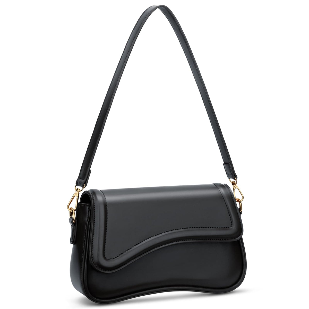 KKXIU Shoulder Bag for Women Small Clutch Purses Cute Hobo Handbag Trendy Underarm Bag-Black