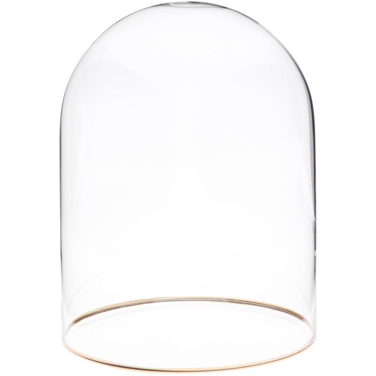 Plymor 4.5" x 6" Glass Display Dome Cloche with Gold Rim (no Base)