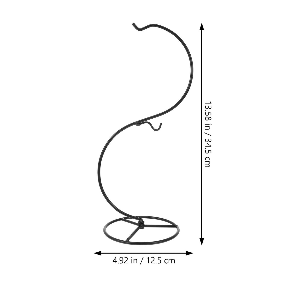 VOSAREA 2pcs Glass Globe Holder Hanging Stand, S-shaped Iron Wire Display Rack for Terrariums, Air Plants, and Seasonal Ornaments, 14x34.2cm, Home and Wedding Decoration