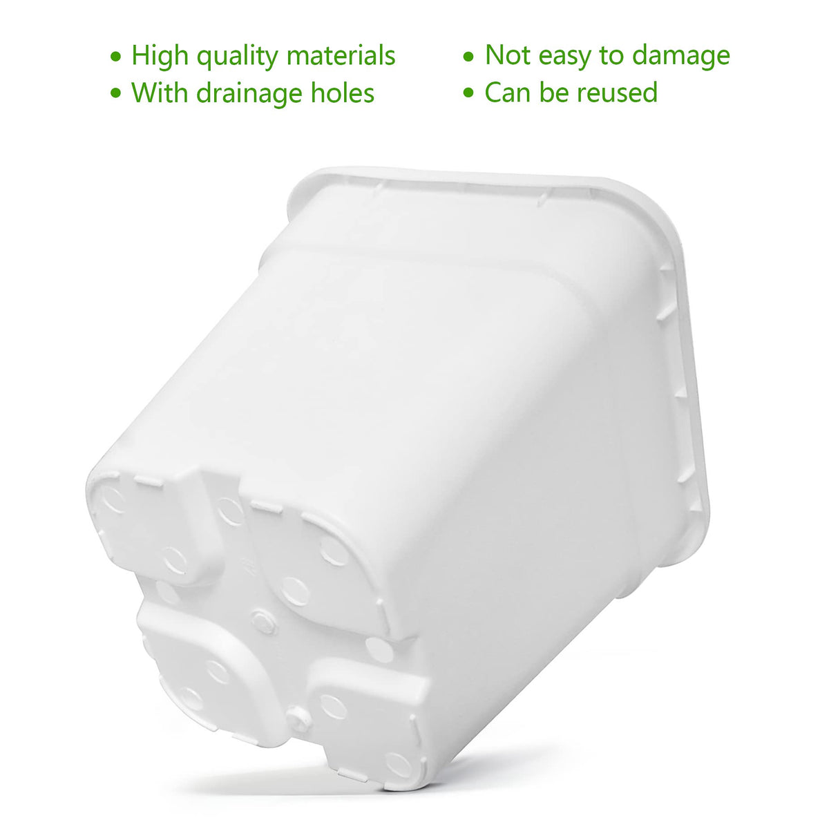 HOSTIC 1 Gallon Square Nursery Pots Flexible Plastic Pots for Plants Gallon Pot with Drainage Holes 10 Pcs