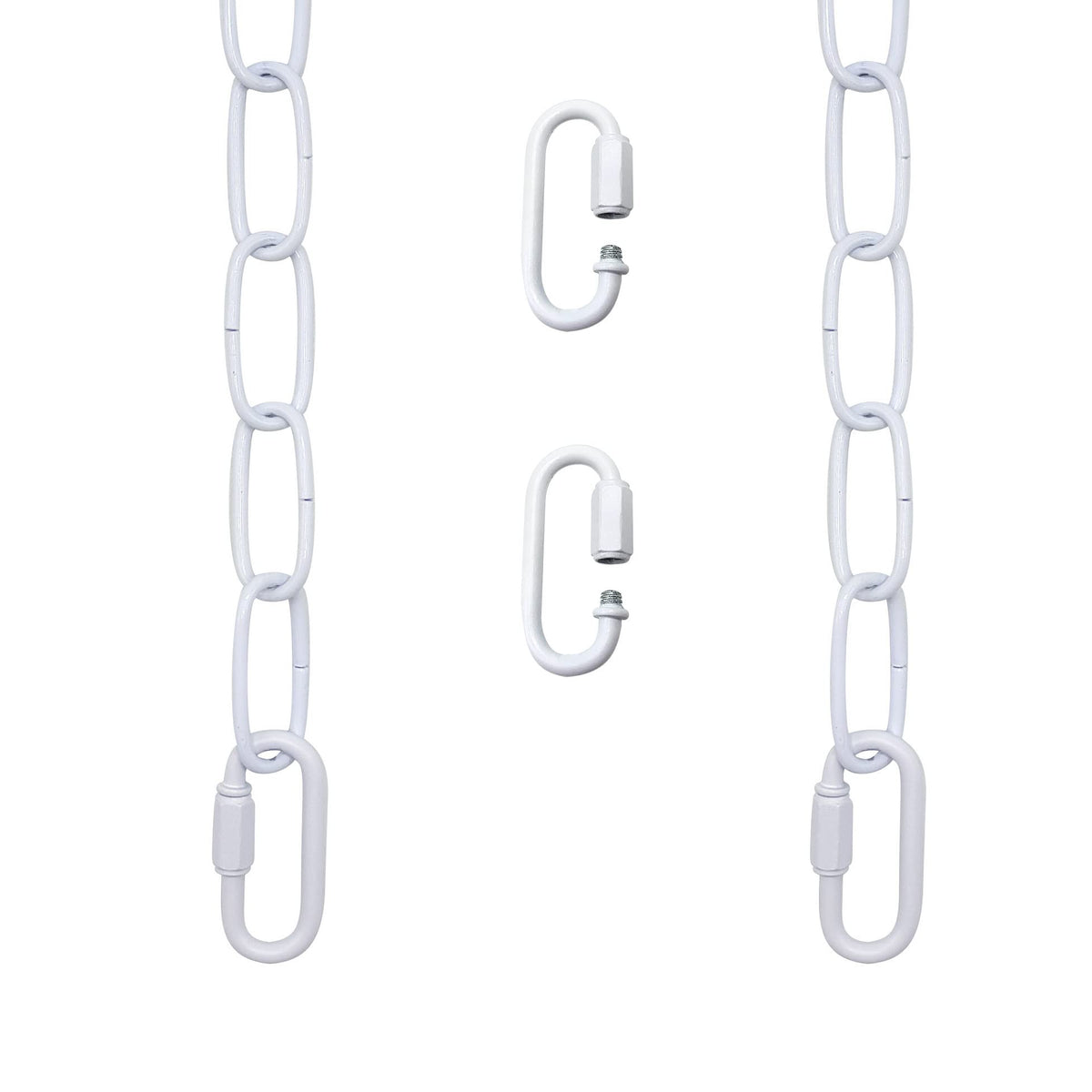 ECUDIS 20 Feet Pendant Light Fixture Chain, Lighting Hanging Chain Extension with Connection Locks, Lighting Chain Replacement for Chandelier, Plants, Fruit Basket (White)