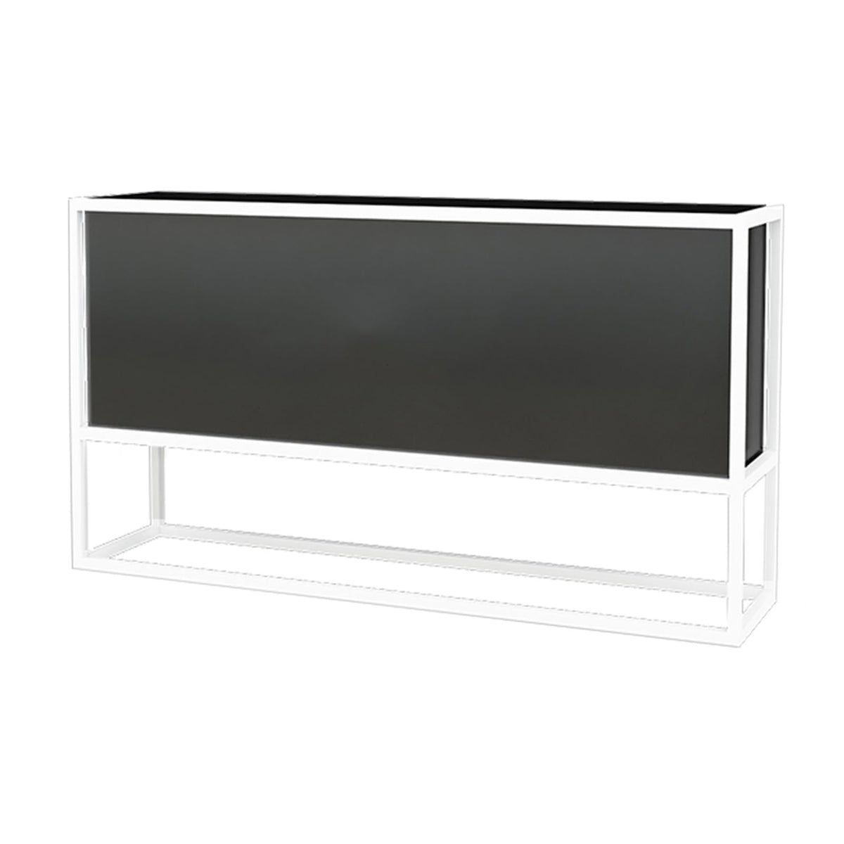 YJEUZCD Metal Planter Box, Rectangular Raised Garden Bed, Outdoor Indoor Flower Box Partition, Commercial Restaurant Patio Porch Partition Divider(Black-B,120x60cm/47.2x23.6in)