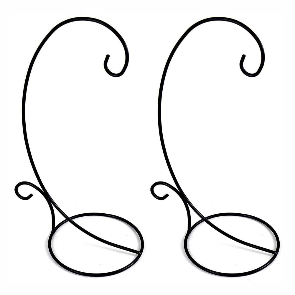 E-view Ornament Display Stand Set of 2 - Metal Stand Flower Pot Holder Rack for Hanging Glass Globe Air Plant Terrarium, Lantern, Witch Ball - Iron Home Wedding Decoration (18")