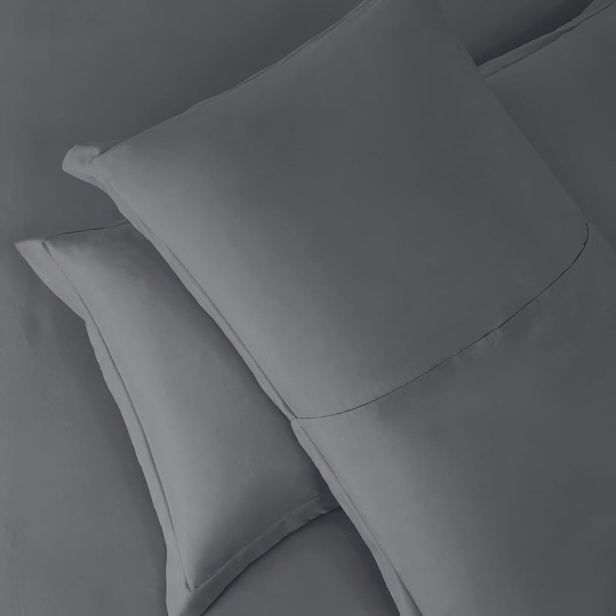 Hearth & Harbor Queen Size Duvet Cover & Bed Sheet Set Grey, 7 Piece Soft Double Brushed Bedding Set, Includes Duvet Cover, Flat Sheet, Fitted Sheet, Pillowcases and Pillow Shams