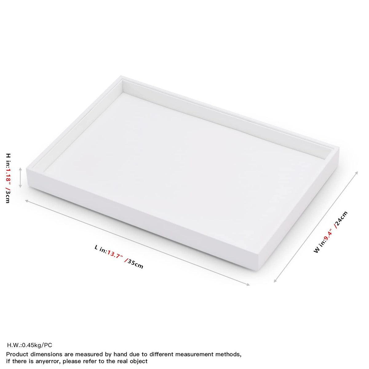 Oirlv Premium White Leather Stackable Jewelry Tray Flat Jewelry Organizer Tray for Jewelry Accessory Trade showcase