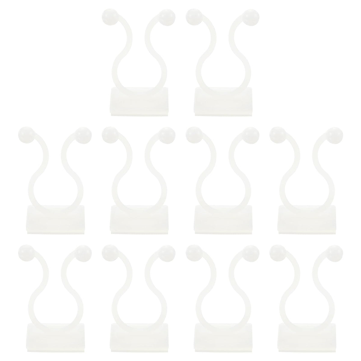 uxcell 100Pcs Plant Climbing Wall Fixture Clips, Plant Fixer Self-Adhesive Hooks Wire Fixing Supporting for Indoor Outdoor Decoration and Cable Wire Fixing (White, 13.3mm/0.52")