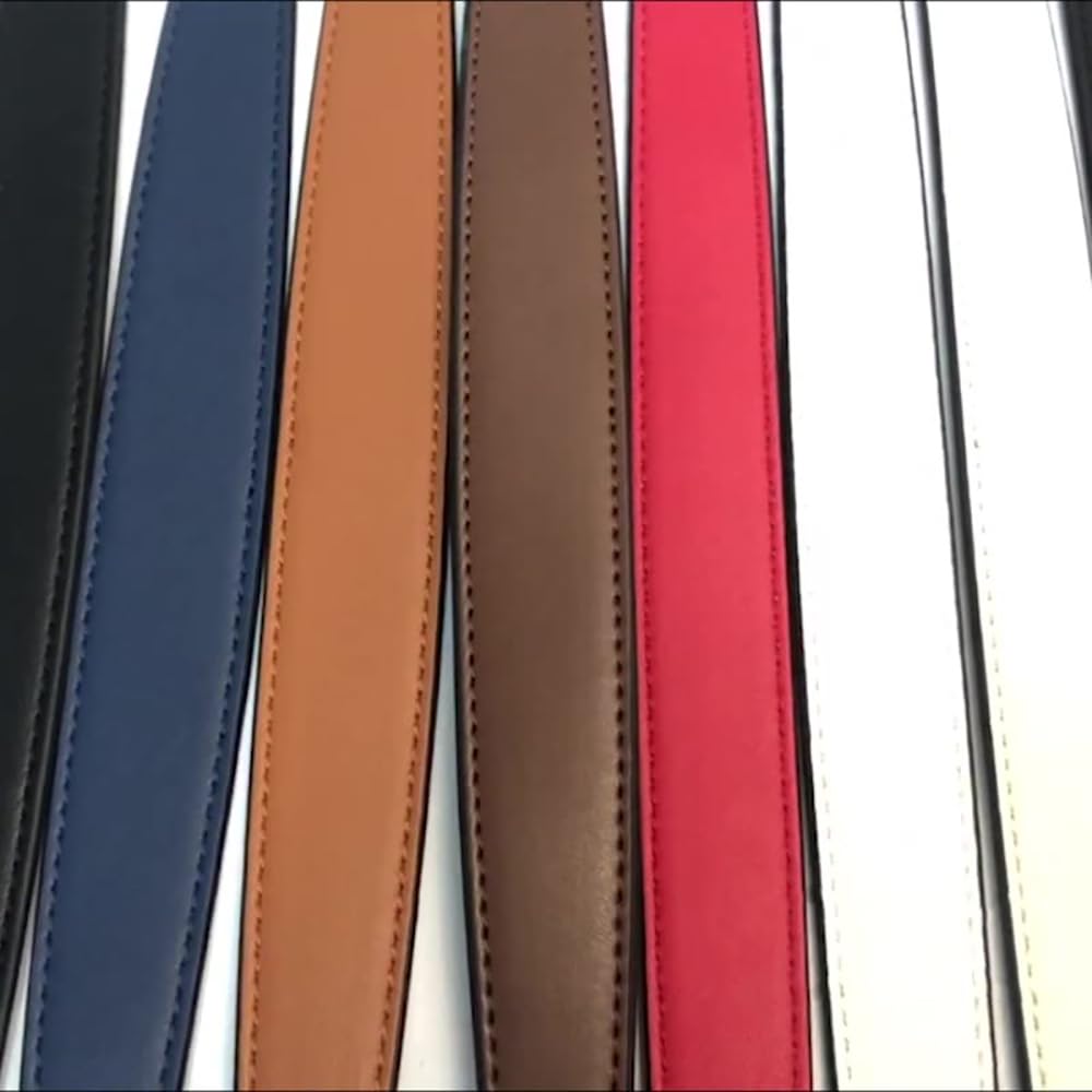Flat Grain Leather Replacement Straps for Handbags Purse Straps Replacement Crossbody Gold Clasps Women Purse Making 14.17"(36CM) Long Black