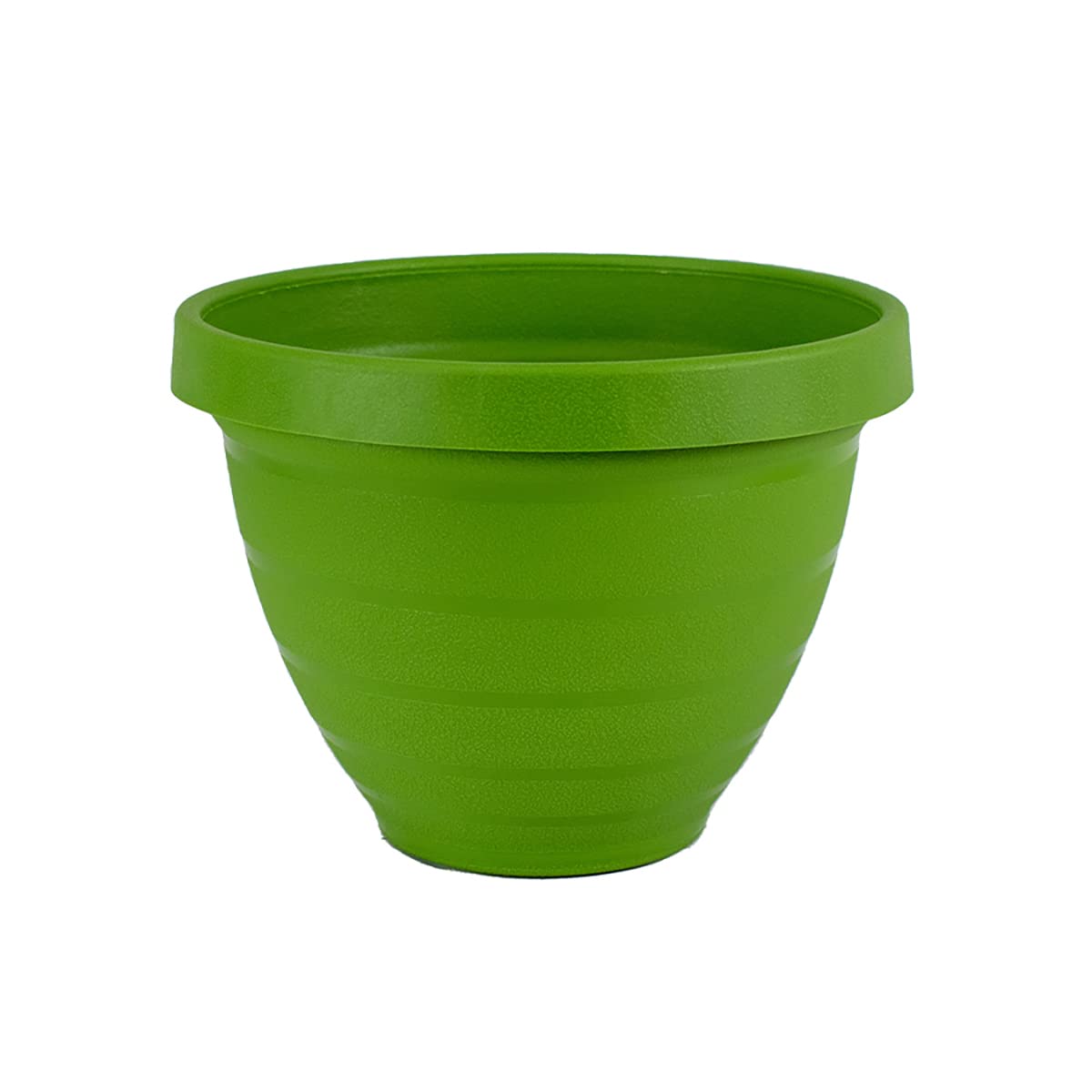 The HC Companies Rings Flower Planter - Self Watering Plant Pots for Herbs & More - Round Lightweight Outdoor & Indoor Planter (8” Green, Pack of 1)
