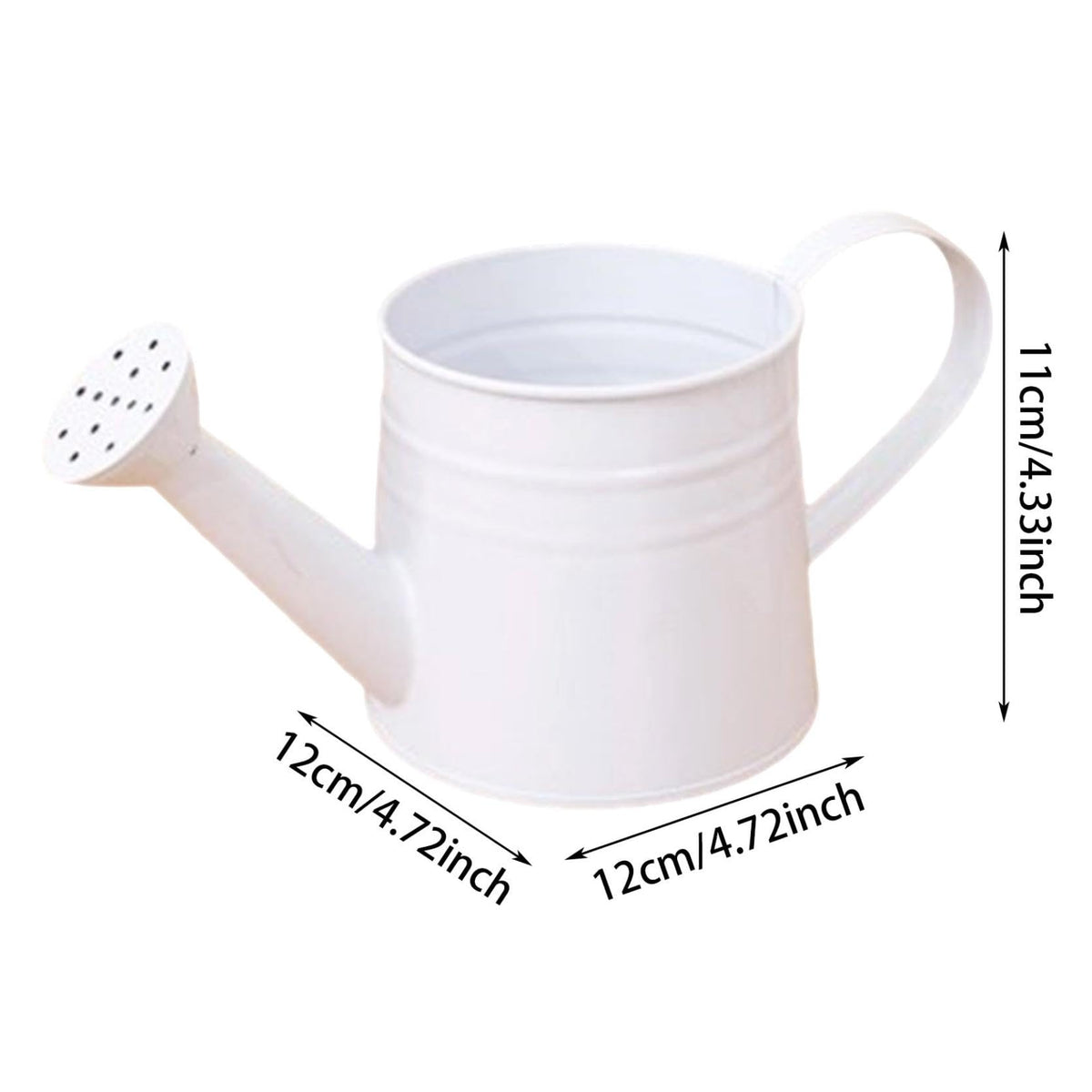 Metal Long Spout Watering Can with Ergonomic Handle, Balanced Design for Easy Pouring, 1L for Watering Indoor Houseplants, Outdoor Flowers, Garden Beds and Lawn Areas (White)