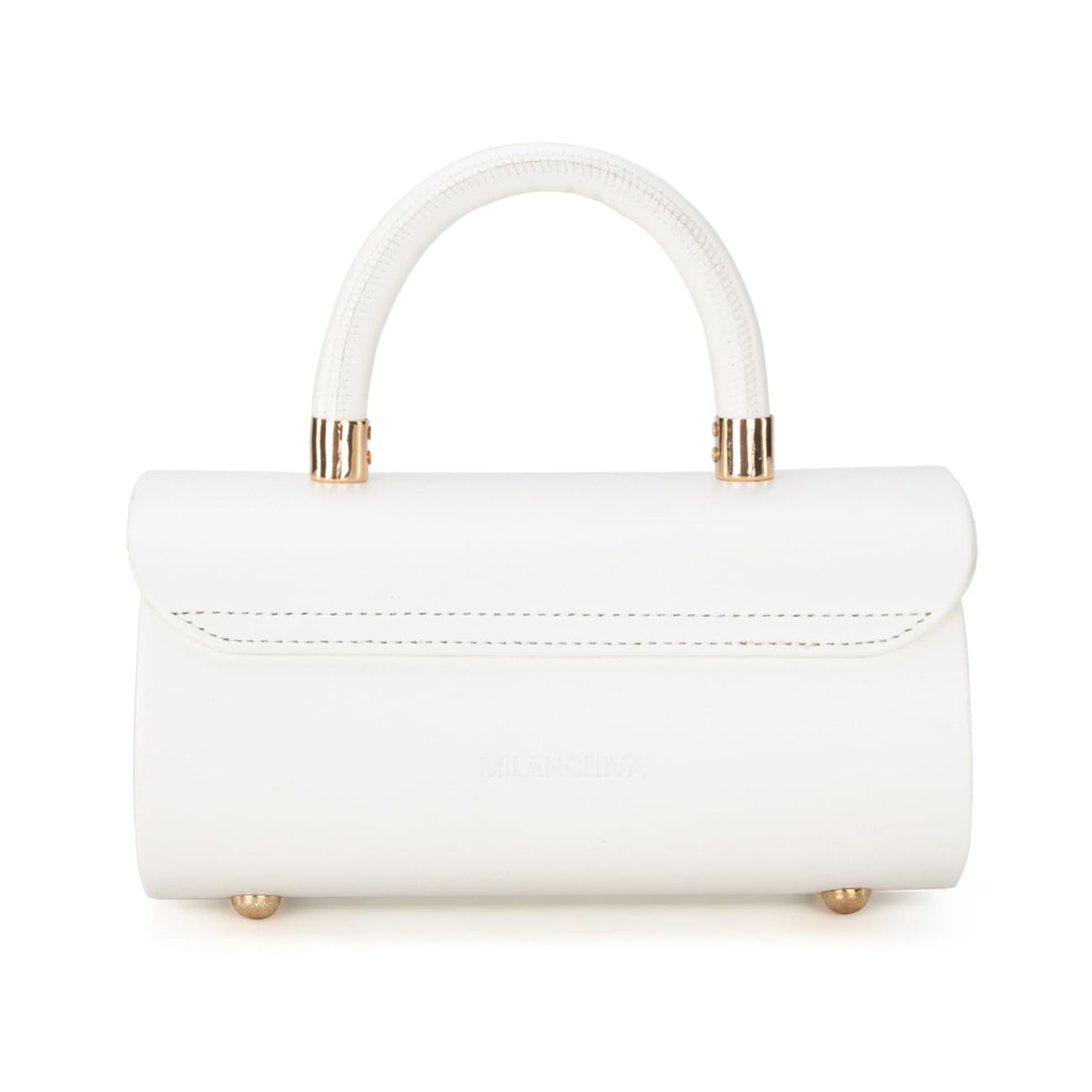 Milan Chiva Small Purses for Women Designer Mini Top Handle Purse Cute Handbags Barrel Shape Purse MC-400WT