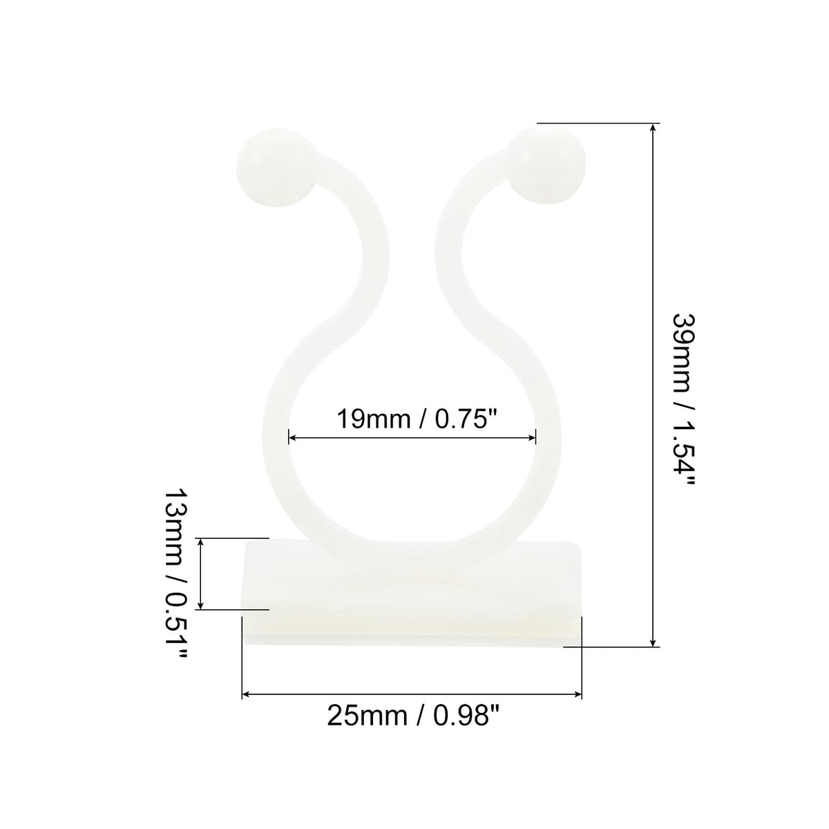 uxcell 100Pcs Plant Climbing Wall Fixture Clips, Plant Fixer Self-Adhesive Hooks Wire Fixing Supporting for Indoor Outdoor Decoration and Cable Wire Fixing (White, 19mm/0.75")