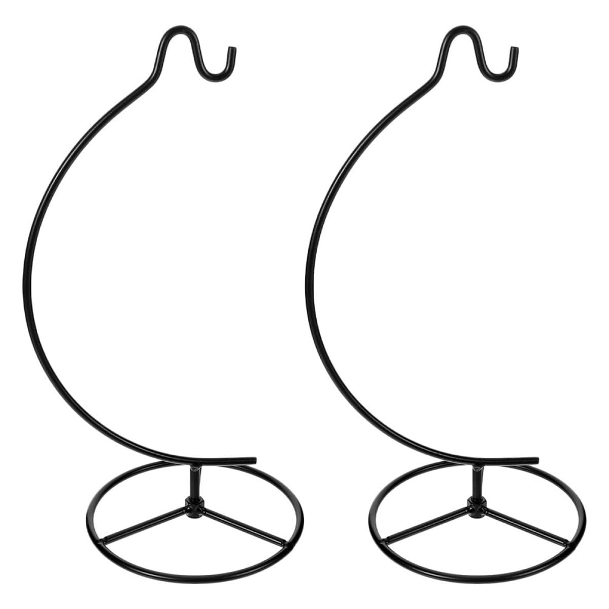DOITOOL 2pcs Moon-shaped Iron Hook Rack Air Plant Holder Hanging Display Stand for Glass Terrarium Ornament Holder Indoor Home Décor with Hooks