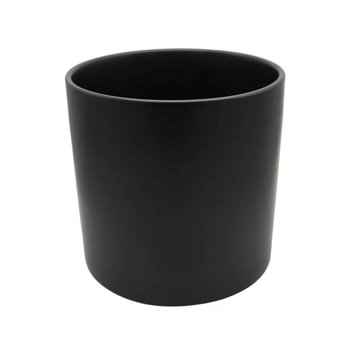 WGVI Black Ceramic Cylinder Vase Width 7" Height 6.75", Flower Arrangements, Candle Holder, Terrarium Planter Pot, Storage Container Organizer, Pen Brush Holder, 6 Pieces