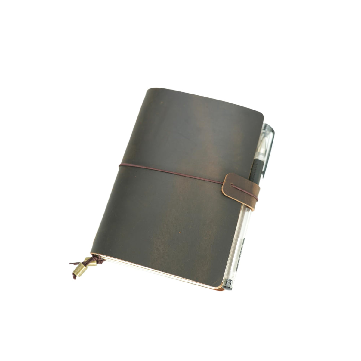 YIYUS Travelers Notebook Handcrafted Genuine Leather Journal Cover - A6 4.1" x 5.8" / 10.5cm x 14.8 cm Refillable Travel Journal Cover with Inner Pockets and Card Slots A6 Darkbrown