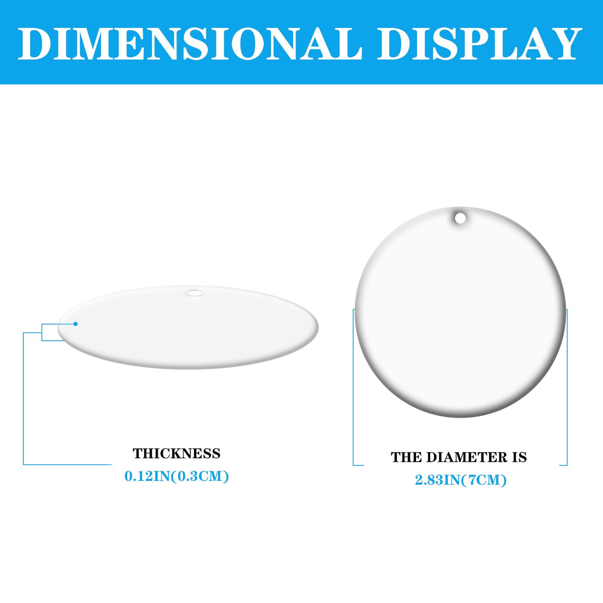 50 PCS Sublimation Ceramic Ornament Blank Round Two-Sided Printed White Ceramic Decoration Handmade DIY Personalized Christmas Home Decoration Bulk 3 inch