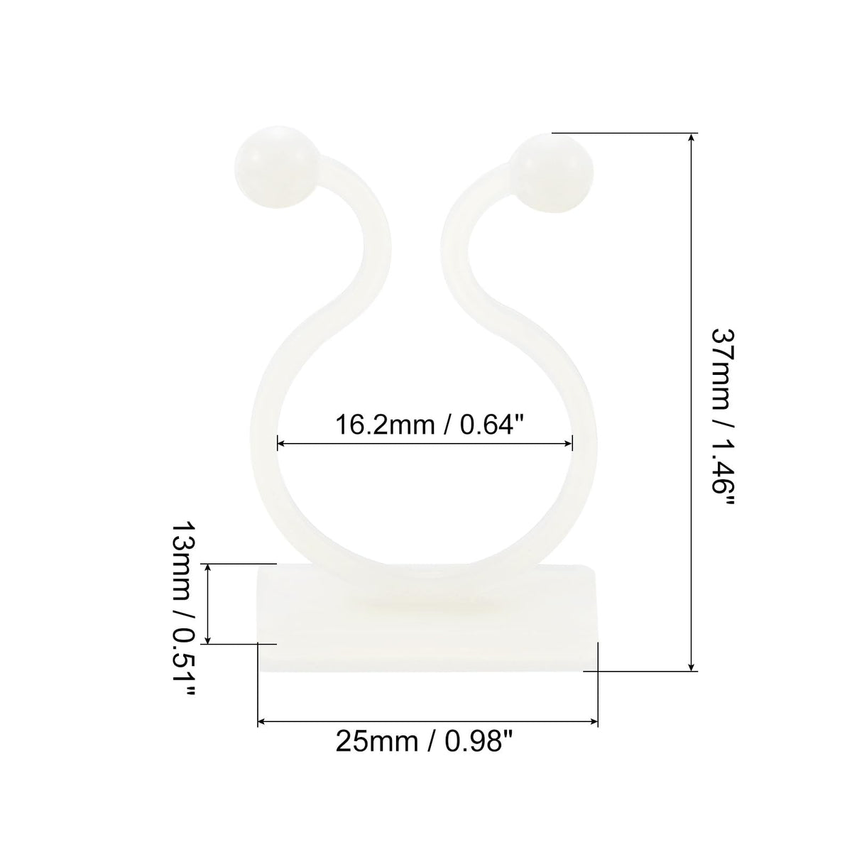uxcell 100Pcs Plant Climbing Wall Fixture Clips, Plant Fixer Self-Adhesive Hooks Wire Fixing Supporting for Indoor Outdoor Decoration and Cable Wire Fixing (White, 16.2mm/0.64")
