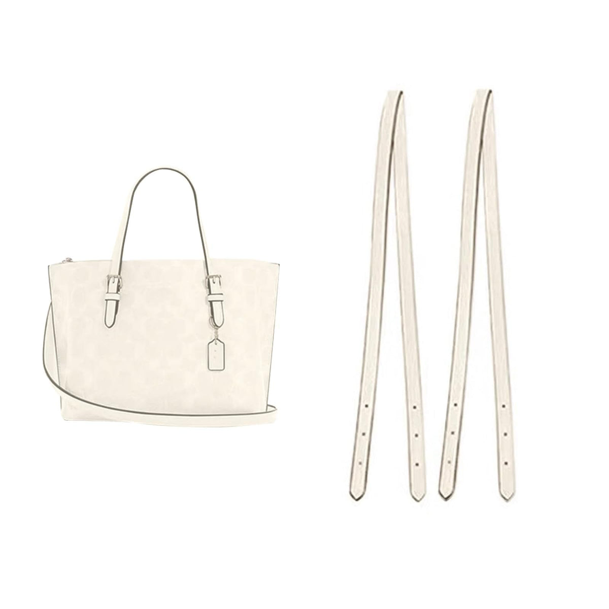 Jiesinlov 2 Pcs Bag Leather Strap Replacement Shoulder Straps for Mollie 25 Tote Handbag(Beige)