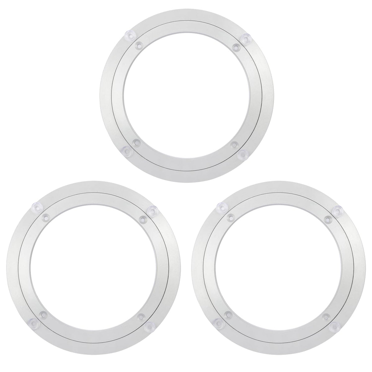 Yiksonyo 3 Pack 8 Inch Aluminium Alloy Turntable Bearing, Heavy Duty Swivel Turntable Lazy Susan for Round Dining Table, 8" Smooth Swivel Turntables for Lazy Susan Dining Table?Silver