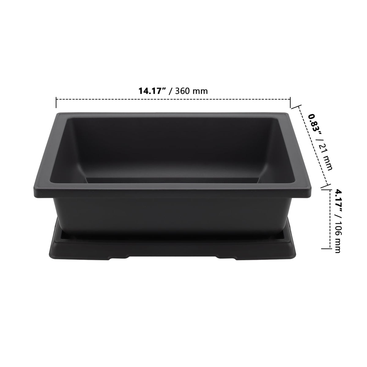 ZOENHOU 3 PCS 14x10 Inch Large Bonsai Training Pots, Rectangular Plastic Bonsai Training Pots with Deep Humidity Trays, Bonsai Plants Growing Pot for Garden, Yard, Office, Living Room, Balcony