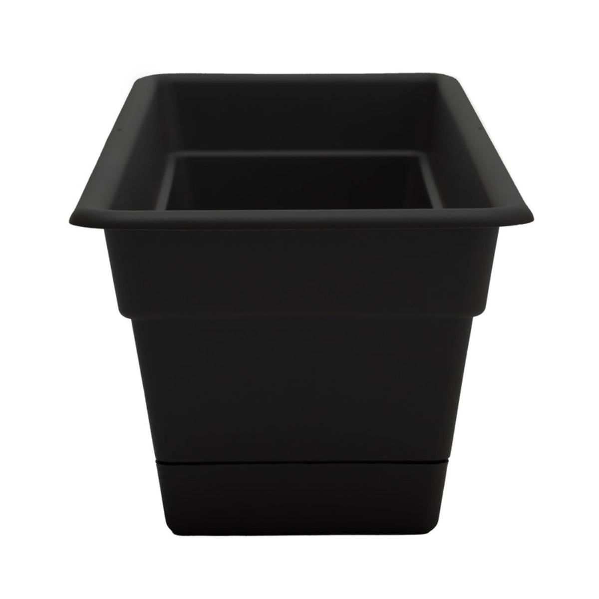 Bloem Dura Cotta 24" Plastic Window Box Planter with Saucer Tray: Indoor/Outdoor, for Window Sill, Ledge, & Tabletop, Black